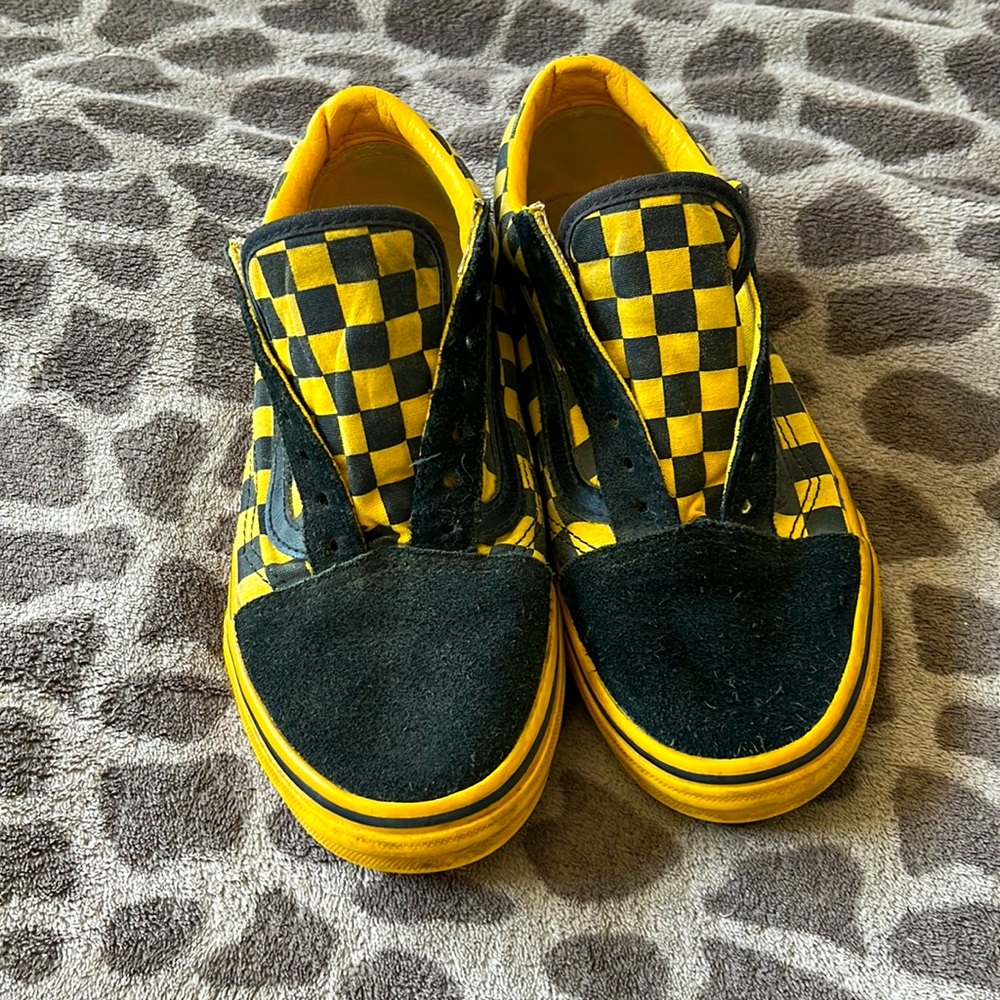 Black and Yellow Checkered Vans